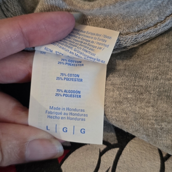 Disney Minnie Mouse Gray Cozy Lounge Wear Sweatshirt Size L - Picture 4 of 4